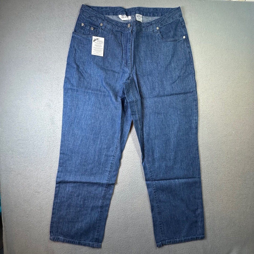 Mainstreet Blues Straight Leg Denim Jeans High Rise Vintage Style‎ 14W Blue NEW